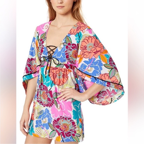 Trina Turk Swim Cover up Floral Size Small - Picture 1 of 10